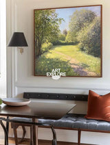Modern Green Landscape Painting Large Green Woods View Wall Art Green Landscape Canvas Art For Sale