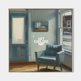 Modern American Art Paintings Room in New York Large Framed Painting Social Realism Oil Painting