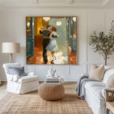 Beautiful Couple Dance Waltz Painting, Wedding Paintings Large Romantic Dancing Wall Art