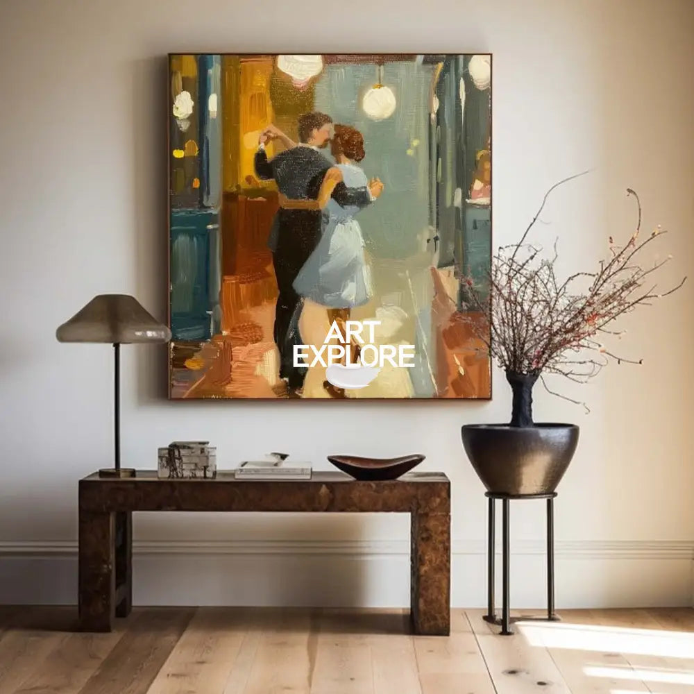 Beautiful Couple Dance Waltz Painting American Realism Wall Paintings Large Romantic Dancing Wall Art