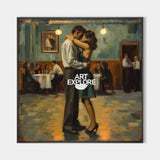 Lovers Embrace Painting Modern Wedding Wall Art, Lovers Art Romantic Lovers Wall Art For Livingroom