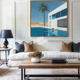 Beautiful Palm Tree Landscape Canvas Painting Holiday Wall Art Large Square Painting For Livingroom