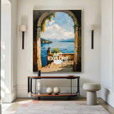 Modern Lake View Oil Painting Textured Wall Art, Beautiful Lake View Impressionistic Painting