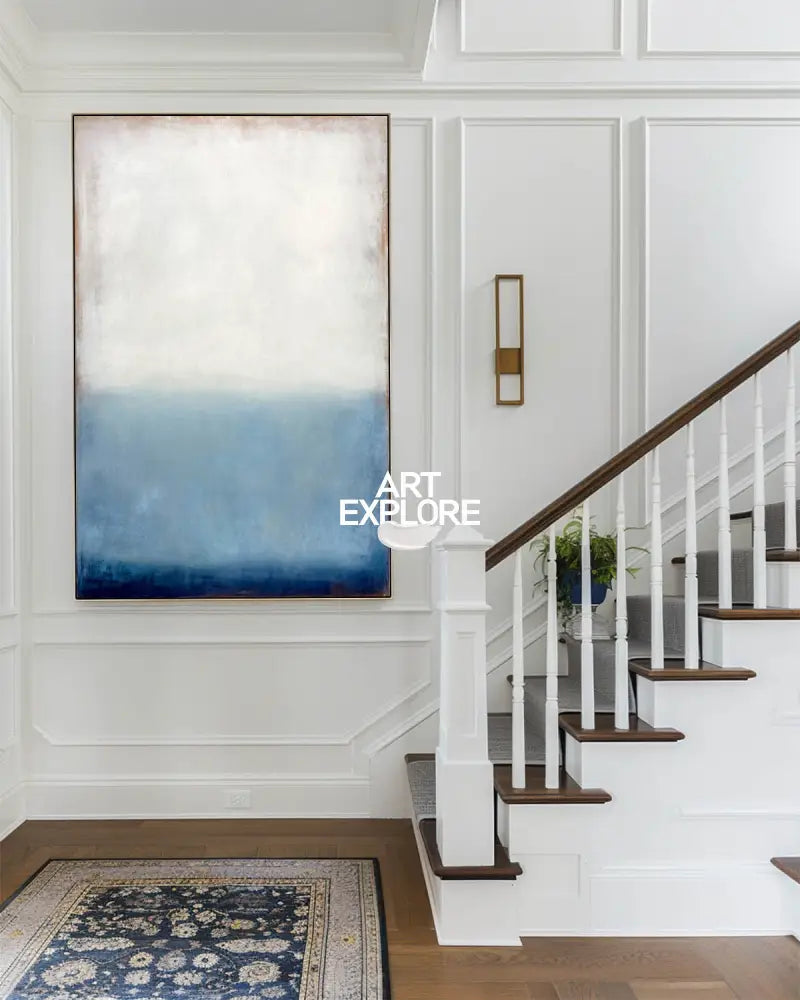 Extra Large Modern Blue Ombre Wall Décor for Home & Office Spaces – ArtExplore Handmade