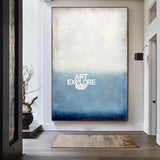 Oversized Blue Gradient Abstract Wall Art for Entryway & Lounge – ArtExplore Oil Painting