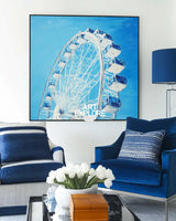 Modern Blue Ferris Wheel Art Painting Blue Sky & Ferris Wheel Wall Art Modern Wall Art For Sale