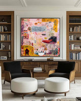 Contemporary Graffiti Texture Wall Art – Large Handmade Canvas Painting | ArtExplore
