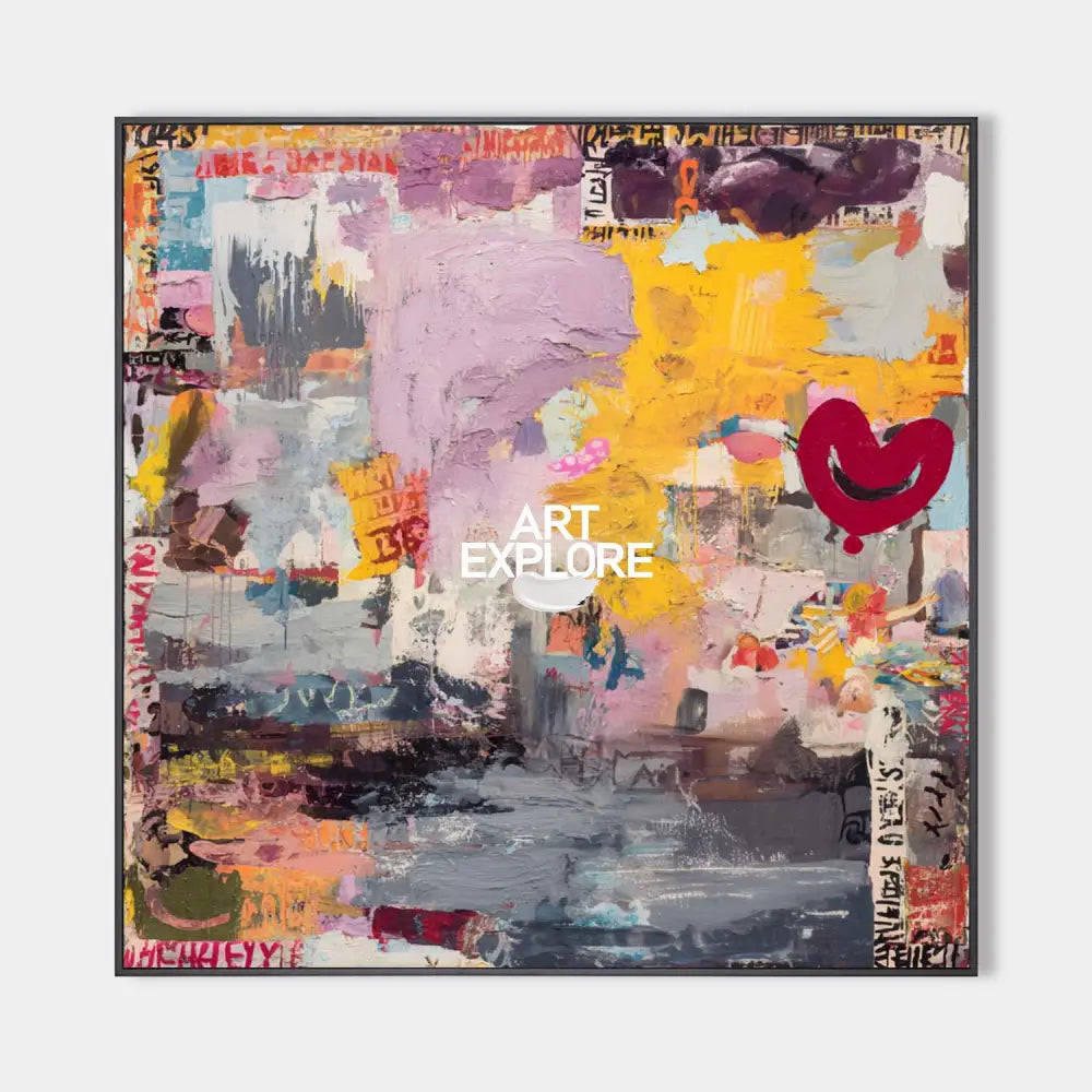 Large Graffiti Abstract Wall Art – Handmade Modern Texture Painting for Home Decor | ArtExplore