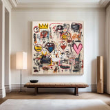 Vibrant Urban Graffiti Painting – Square Modern Abstract Art for Large Space Wall Decor | ArtExplore