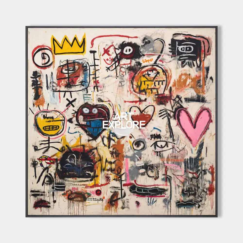 Large Graffiti Abstract Wall Art – Handmade Modern Texture