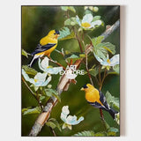 Handmade Hummingbird Oil Painting on Canvas – Large Vertical Wall Art by ArtExplore