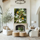 Handmade Bird Still Life Oil Painting – Large Vertical Canvas Wall Art by ArtExplore