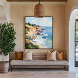 Seaside Landscape Oil Painting Large Textured Seaside Wall Art Modern Fine Art Paintings for Sale