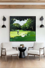 Green Textured Fine Art for Golf Lovers Sport Painting Rich Texture Golf Wall Art For Sale