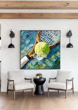 Contemporary Tennis Textured Fine Art Tennis Sport Art Painting Modern Sport Wall Art For Sale