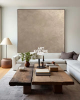 Oversized Beige Texture Painting for Contemporary Interiors | Handmade | ArtExplore