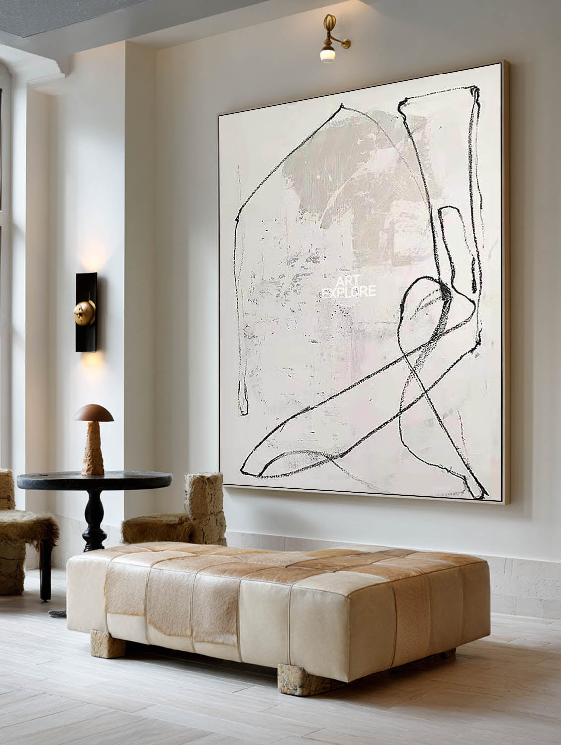 White Minimalist Painting #ABAV182