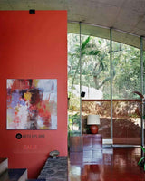 Red Abstract Canvas Art Red Square Wall Art Modern Red Painting Framed Canvas Painting