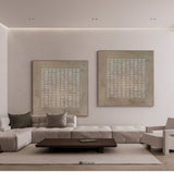 Wabi-Sabi Set of 2 Brown plaster abstract art 2 piece minimalist painting plaster canvas wall art