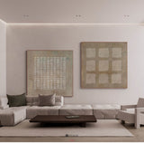 Wabi-Sabi Diptych Plaster Painting Set of 2 Brown abstract art 2 piece minimalist painting