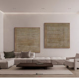 Wabi-Sabi Brown Wall Art Set of 2 Plaster Painting Brown abstract art 2 piece minimalist painting