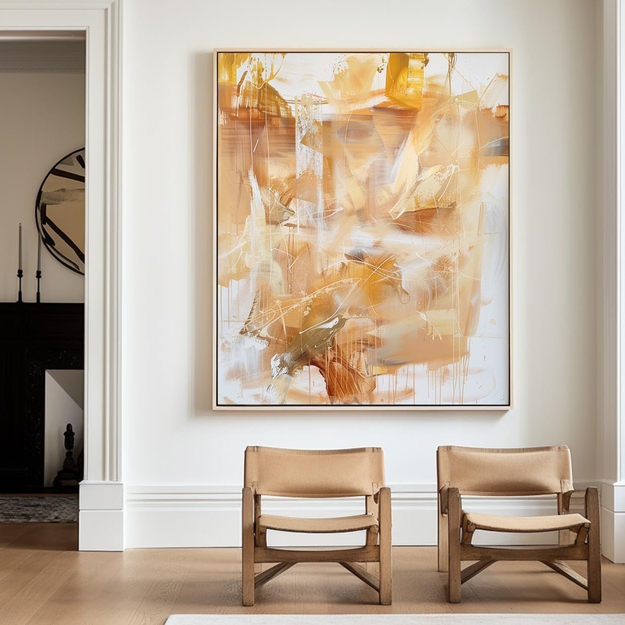 Large White Yellow Minimalist Wall Art Bright Color Wall Art Painting Custom Handmade Art Painting