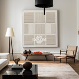 Large Beige Canvas Art Textured Wall Art Wabi-sabi Minimalist Plaster Wall Art For Livingroom