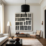 Black And White Canvas Art Geometric Wall Art Wabi-sabi Wall Art Large Minimalist Painting For Livingroom