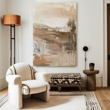 Modern Beige Paintings Wabi-sabi Neutral Abstract Painting Large Biege Wall Art Modern Wall Decor