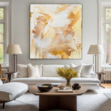 Bright Yellow Original Abstract Oil Painting Colorful Modern Canvas Art Large Customizable Painting