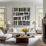 Black And White Canvas Art Geometric Wall Art Wabi-sabi Wall Art Large Minimalist Painting For Livingroom