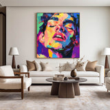 Modern Portrait Art LGBT Pride Oil Painting Portrait Painting Rich Textured Square Canvas Art For Sale