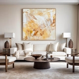 Yellow Minimalist Painting Textured Wall Art Wabi-Sabi Wall Art Living Room Painting Fashion Decor