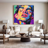 Modern Portrait Art LGBT Pride Oil Painting Portrait Painting Rich Textured Square Canvas Art For Sale
