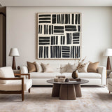 Black And White Canvas Art Geometric Wall Art Wabi-sabi Wall Art Large Minimalist Painting For Livingroom