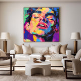 Modern Portrait Art LGBT Pride Oil Painting Portrait Painting Rich Textured Square Canvas Art For Sale