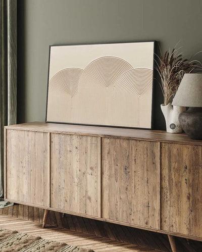 Beige Rich Textured Painting Modern Abstract Art, Minimalist Beige Monochromatic Art Artworks, Large Custom Acrylic Canvas Paintings