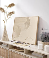 Luxury Rich Beige Textured Painting Beige Abstract Art Minimalist Wall Art Mid Century Acrylic Abstract Painting Decorations