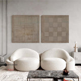 Wabi-sabi Set of 2 Brown Plaster Painting Brown Plaster Minimalist Diptych Textured Painting