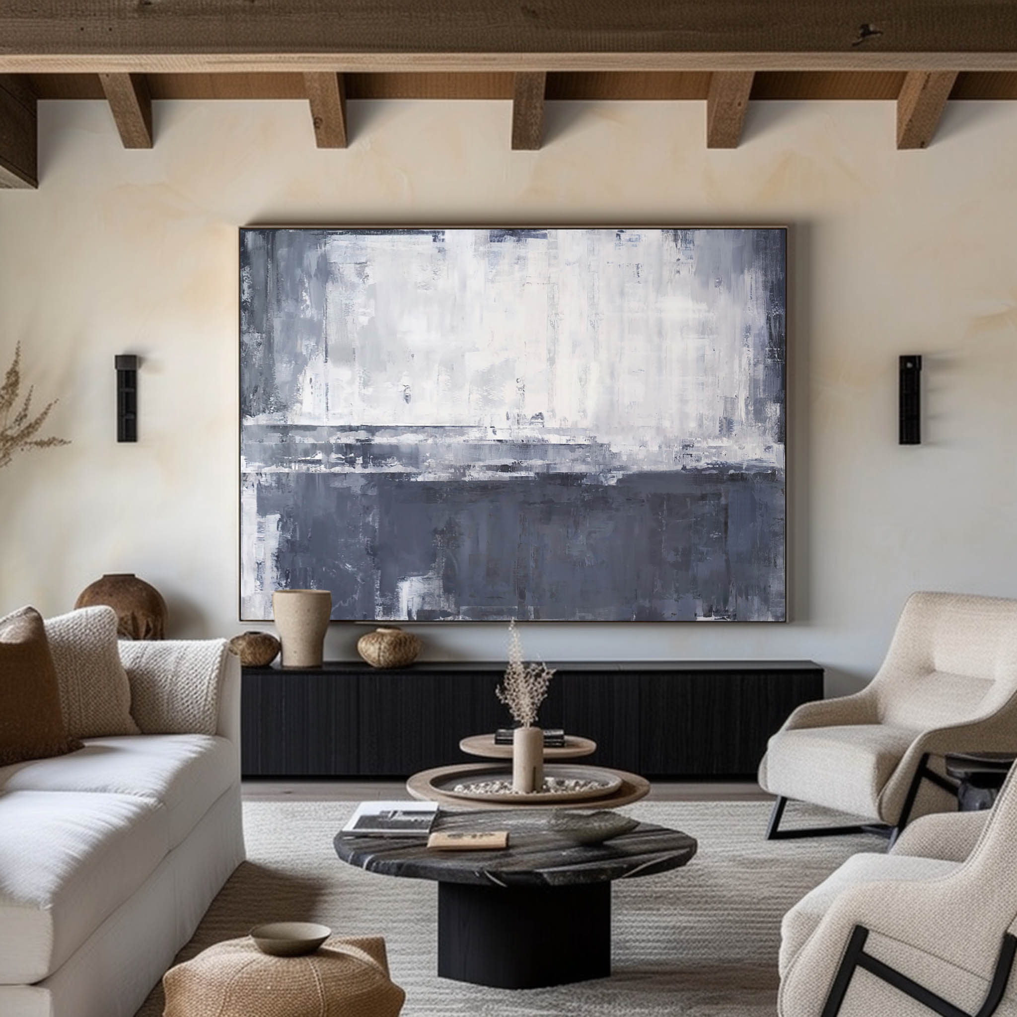 Grey And White Canvas Art Extra Large Canvas Paintings Big Wall Decor