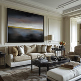 Black And Grey Minimalist Abstract Acrylic Art Canvas Painting Abstract Wall Art Painting For Sale