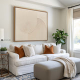 Modern Heavy Textured Hoizontal Painting Beige Abstract Wall Art Minimalist Acrylic Abstract Painting For Livingroom