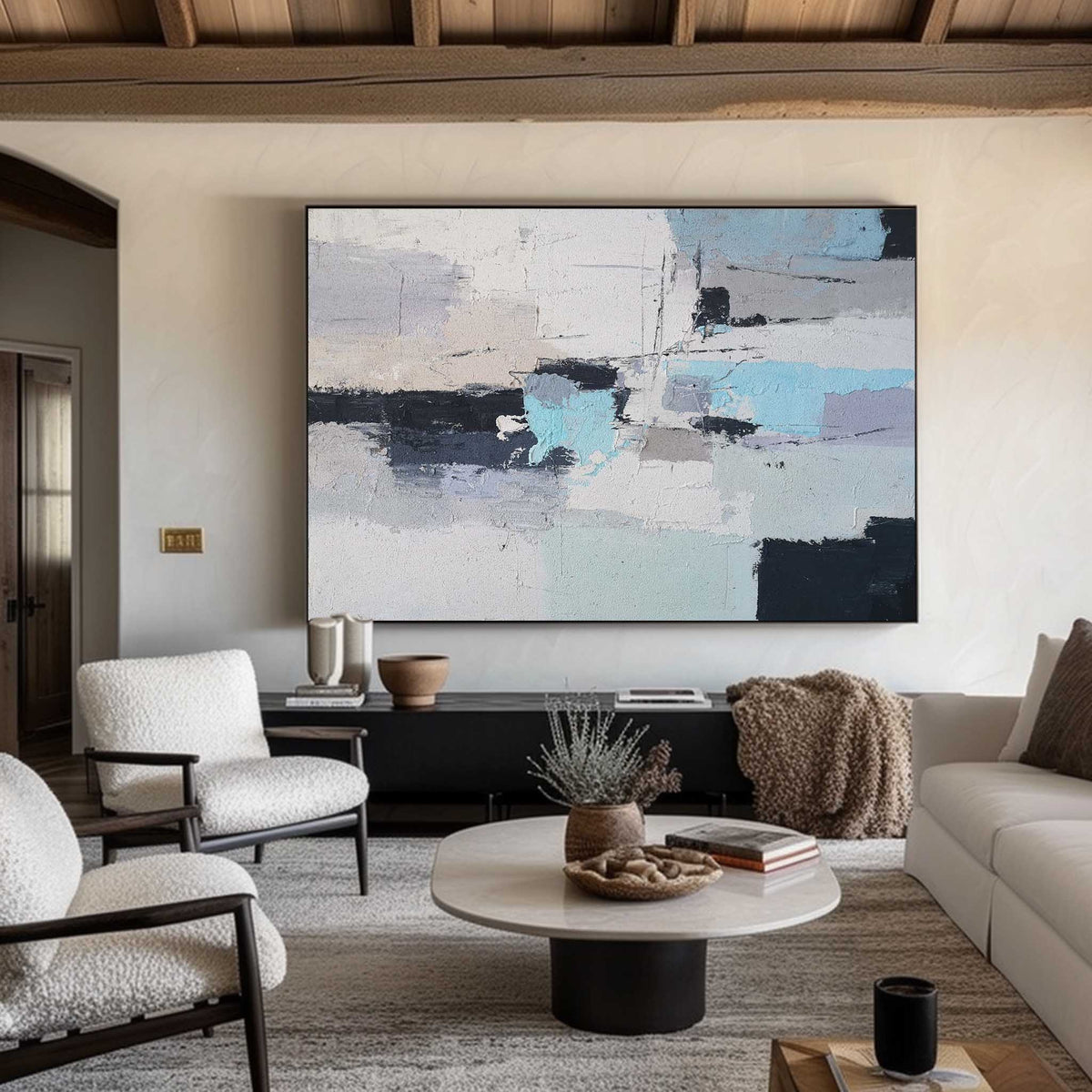 Original Large Abstract Seascapes Painting Impressionist Beach Canvas Wall Art