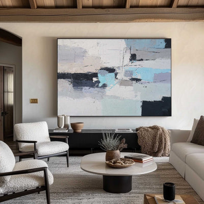 Original Large Abstract Seascapes Painting Impressionist Beach Canvas Wall Art