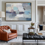 Large Abstract Coastal Canvs Acrylic Seascape Paintings Textured Abstract Painting