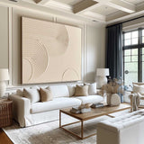 Luxury Rich Beige Textured Painting Beige Abstract Art Minimalist Wall Art Mid Century Acrylic Abstract Painting Decorations