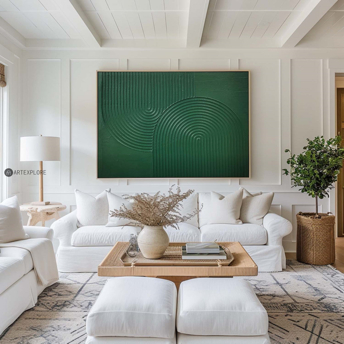 Modern Green Textured Canvas Wall Art,Green Rich Textured Painting Acrylic ,Original Green Oil Painting