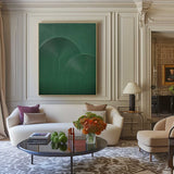 Large Dark Green Textured Abstract Art Painting,Green Rich Textured Wall Art,Minimalist Green Apartment Decor