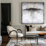 Black And White Beach Wall Art Large Abstract Ocean Painting Beach House Art