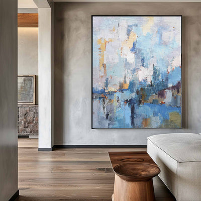 Abstract Seascape Painting Beach Canvas Art Textured Acrylic Painting